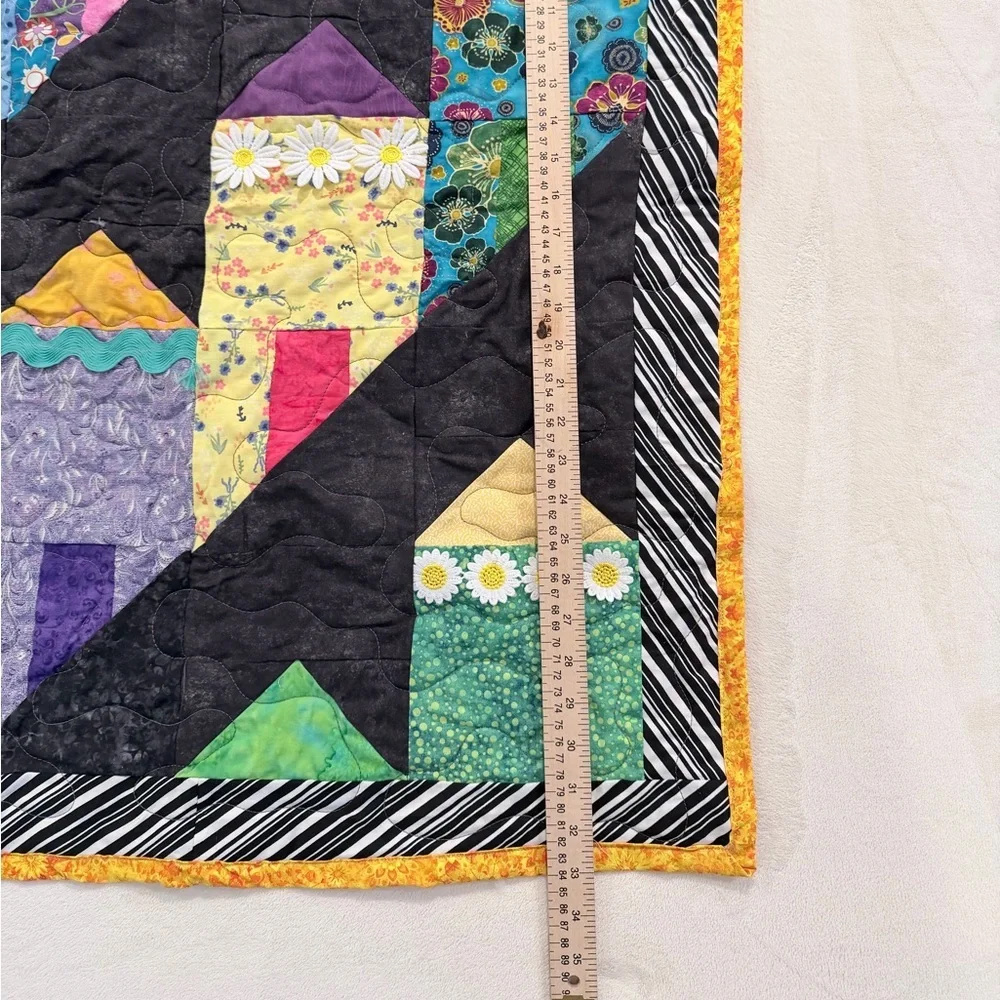 Handmade Patchwork Lap Quilt Blanket Wall Tapestry Boho